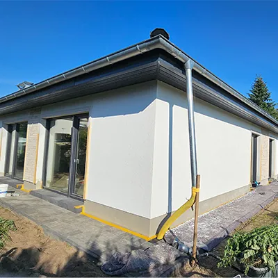Putzfassade am Bungalow